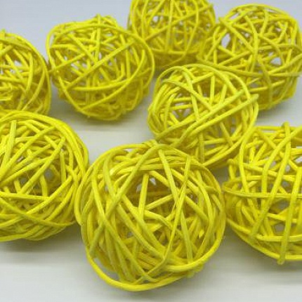 Ротанговые шары 5см (2, желтый)
