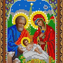 Рисунок на ткани для вышивания бисером «Рождество Христово» 12*16см 
