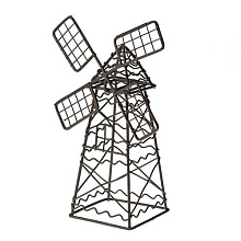 Металлическая мини ветряная мельница, коричневая 5X9X14см
