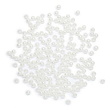 Бусины круглые, пластик, 4 мм, упак./25 гр., 'Астра'  (001, белый)