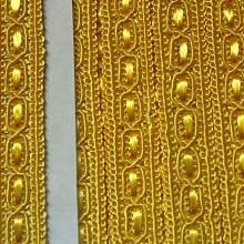 Тесьма декоративная №4414  (уп=16,46м)     (2, желтый)