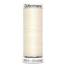 Нить Sew-All 100/200 м для всех материалов, 100% полиэстер Gutermann (1, молочный)