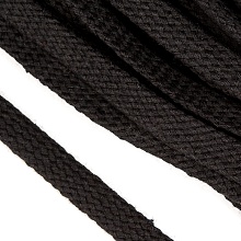 Шнур плоский 15мм х/б турецкое плетение  (032, черный)