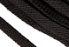 Шнур плоский 15мм х/б турецкое плетение  (032, черный)