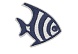 Термоаппликация 'Морская рыбка', белый/синий, 5*5.8см, Hobby&Pro