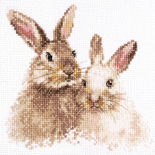 1-34 "Милые кролики" 14х14 см. Набор для вышивания "Алиса" 