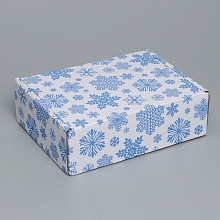 Коробка сборная «Снежинки», белый, 27 х 21 х 9 см