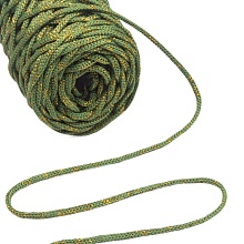 Шнур полиэф.для вязания  3мм с люрексом, 100м (сочная зелень с люрексом)