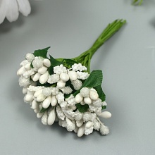 Цветы для декорирования "Соцветие" белоснежный  8,5 см (1 букет=12 цв...