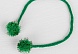 Декоративный элемент на верёвочке 2 шарика с блеском, d= 2 см, набор 8 шт (3, зеленый)