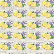 Декупажная карта "Лимоны и лаванда (фон)" 21*30 см