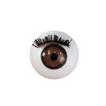 Глаза с ресничками круглые 12мм (уп=10шт) (3, коричневый)