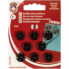 Кнопка пришивная KOH-I-NOOR №4 металл 12 мм ( уп=8шт) (черный)