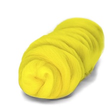 Лента для валяния 100% полутонкая шерсть 50гр (029, яр.лимон)