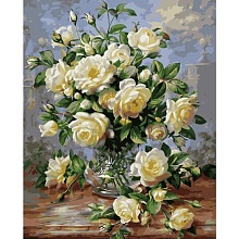 Картина по номерам 40х50 см Розы в вазе