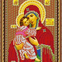 Рисунок на ткани для вышивания бисером «Прсв. Богородица Владимирская...