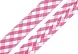 Косая бейка шотландка 15мм  (6, розовый-белый)