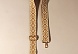 Ручка стропа с карабинами, 140×3,8см, орнамент ромбы горчичный/золото