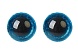 Глаза винтовые с заглушками, «Блёстки» размер: 1,6 см, цвет голубой (уп=2шт)