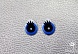 Глазки клеевые с ресницами овал 14*18мм (2шт) (1, синий)