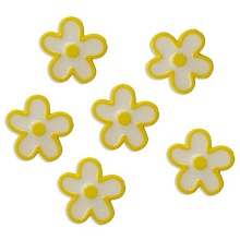 Пуговица, Цветы 24L/1, 6шт/упак  (11, желтый)