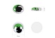 Глазки клеевые бегающие 8мм с ресницами (10шт) (1, зеленый)