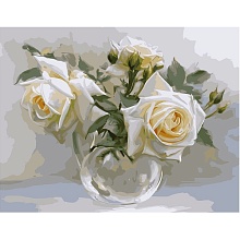Картина по номерам по номерам 40х50 см. VA-1511 Белые розы 