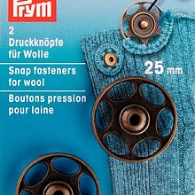 Пришивная кнопка для шерсти, состаренная латунь, 25 мм, упак./2 шт., Prym