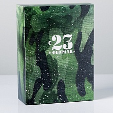 Коробка складная «С 23 февраля», 22 × 30 × 10 см
