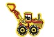 Термоаппликация 'Трактор с ковшом', желтый/красный 7*6,5см, Hobby&Pro