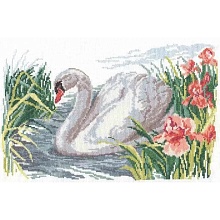 1-02 "Белый лебедь" 32х22 см. Набор для вышивания "Алиса" 