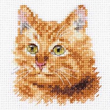 0-207 "Животные в портретах.ю Рыжий кот" 8х8 см. Набор для вышивания &qu...