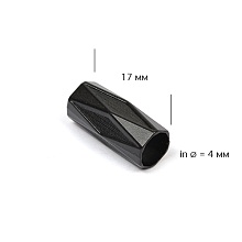 Наконечник для шнура металл TBY TC16 отв.4мм цв.черный (уп=2шт)