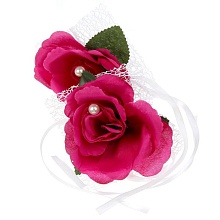 Набор пурпурных роз для декора 12*9см (2шт)   34918