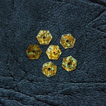 Пайетки голограмма Шестиугольник (15-16гр) (2, золото)