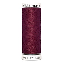 Нить Sew-All 100/200 м для всех материалов, 100% полиэстер Gutermann (375, бордо)