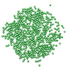 Бусины круглые, пластик,  5мм, 25гр  (038, зеленый)