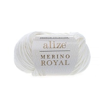 Пряжа "Merino Royal" 100% шерсть 50г/100м    (55, белый)