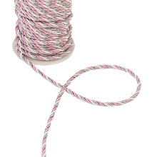 Шнур крученый на бобине 5мм  6833 (12, розовый/серебро)
