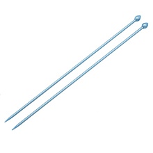Спицы вязальные прямые PEARL 3,5 мм*25 см, синий,пластик, 2 шт PONY