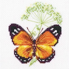 Набор для вышивания РТО "Цветок тмина и бабочка" 8,5х9,5 см