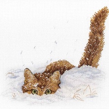 Набор для вышивания Кот в снегу