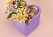 Пенобокс 16×16×10 см кашпо для цветов и подарков "Сердце", лавандовый