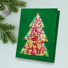 Набор для шитья "Новогодняя елочка" открытка-шейкер