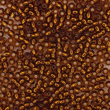 Бисер Preciosa 10/0 ~5гр  (17090, золотой, серебряная линия внутри)