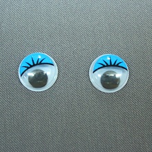 Глазки клеевые бегающие с ресницами 12мм (10шт) (2, синий)