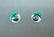 Глазки клеевые бегающие с ресницами 20мм (10шт) (1, зеленый)