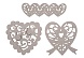Декоративные элементы "Ажурные сердечки" 7,8*2,5 см  6,5*6см (3шт) Астра