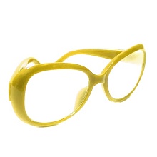 Очки со стеклом, пластик, 8,5 см (уп 1шт) (желтый)