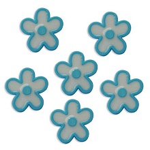Пуговица, Цветы 24L/1, 6шт/упак  (54, голубой)